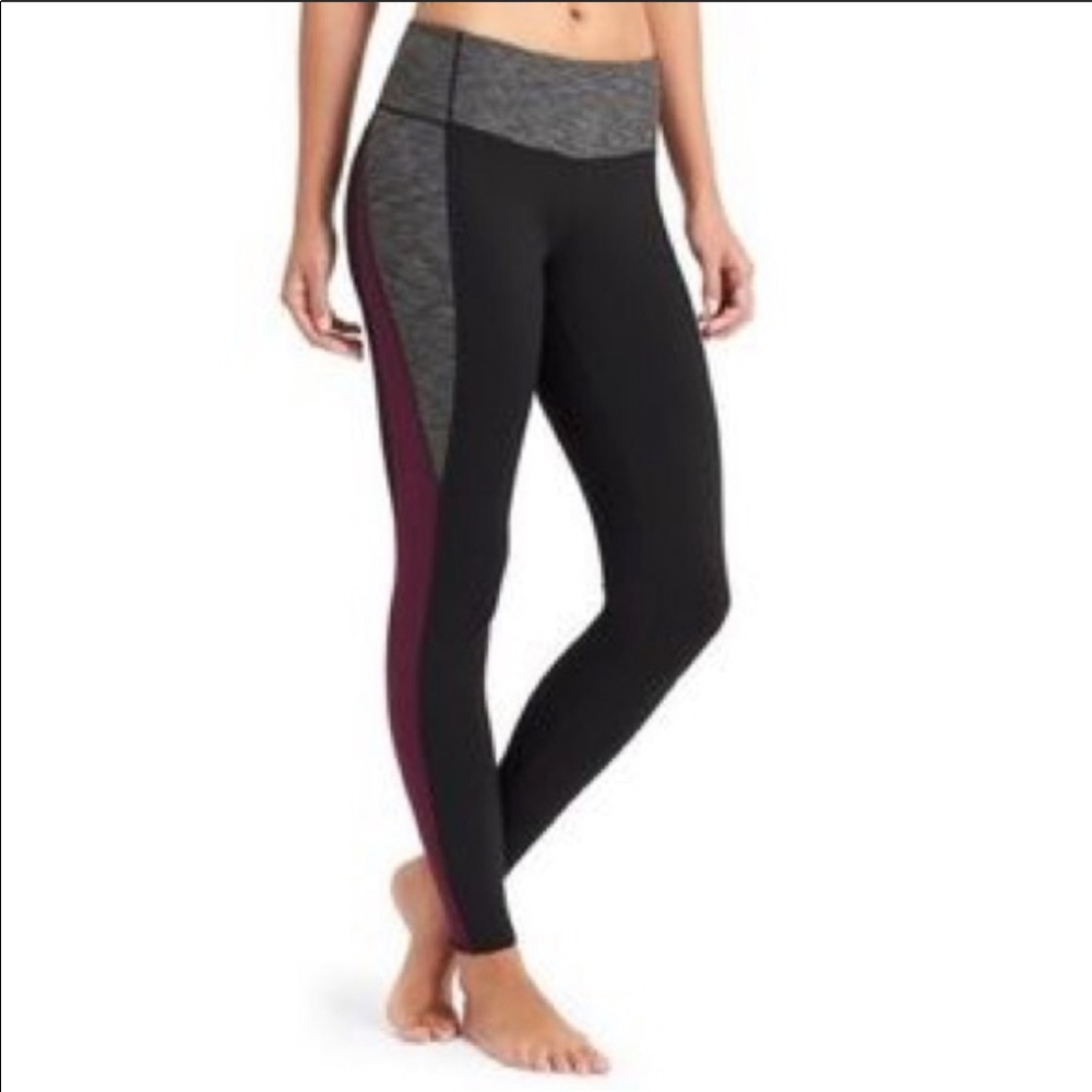 Athleta Black, Gray, Maroon, Athletic Leggings